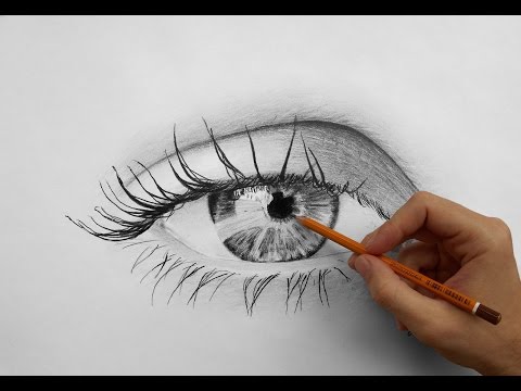 Реалистичный рисунок глаза карандашом (How to draw eyes).