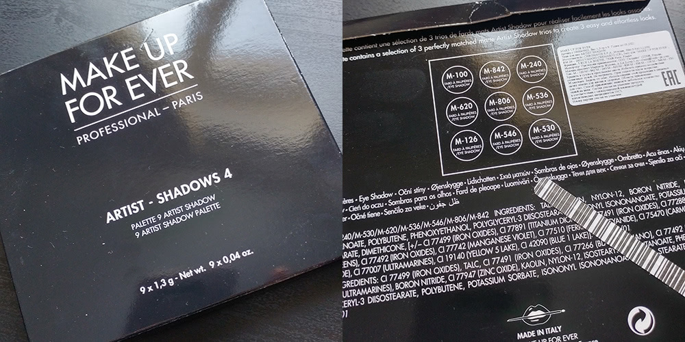 Палетка матовых теней Make Up For Ever Artist - Shadows 4