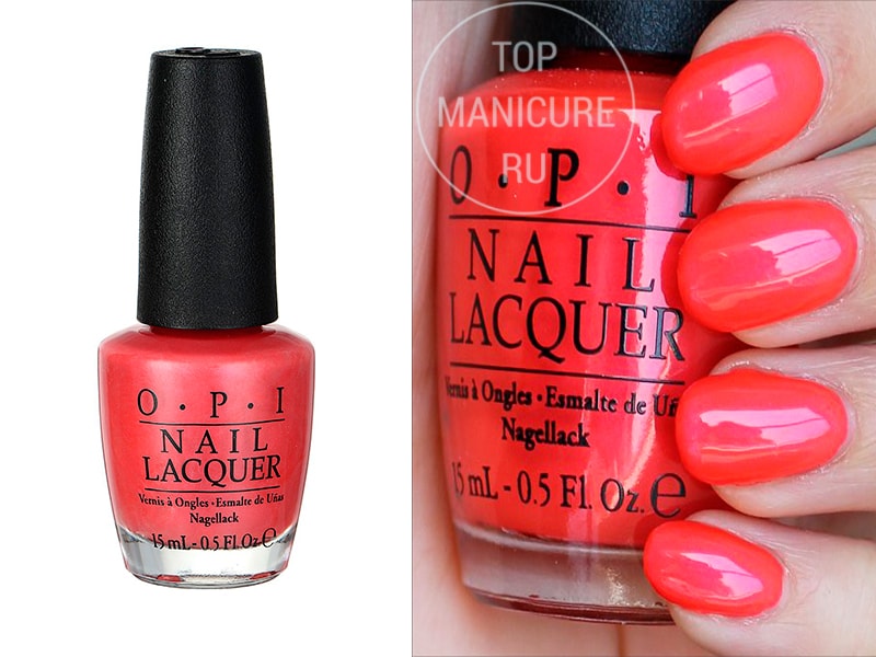 Коралловый лак для ногтей-opi-down-to-the-core-al