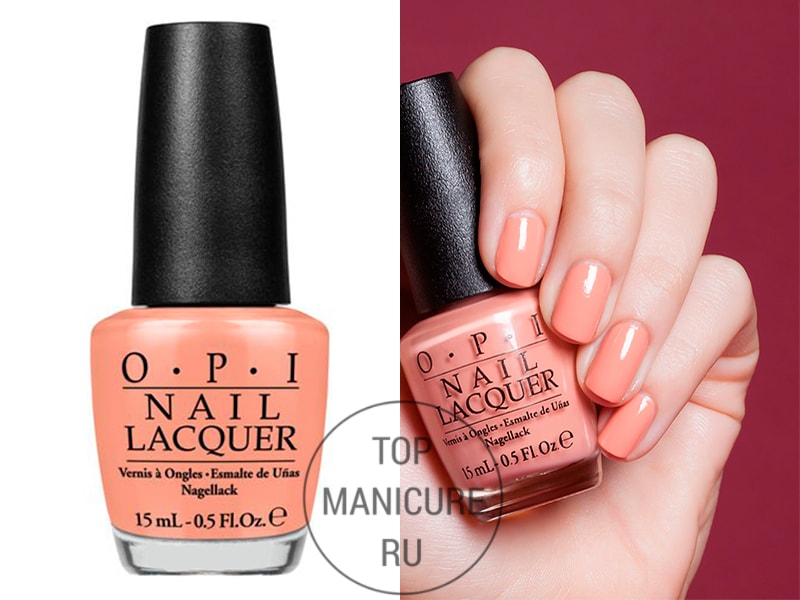 Персиковый лак для ногтей opi a great opera tunity