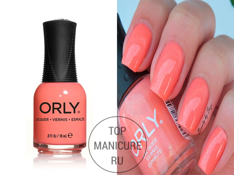 Персиковый лак для ногтей orly cheeky