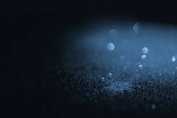 Blurred Blue Glitter Dark Background — стоковое фото